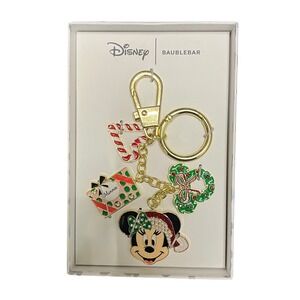 Disney Baublebar Minnie‎ Mouse Bag Charm Keychain Christmas Stocking Wreath